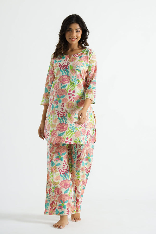 Floral Designer Co Ord Set 5 Piece (MOQ : 1 Set)