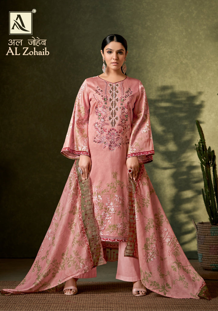 Al Zohaib Digital Print Embroidery Un-Stitched Suits