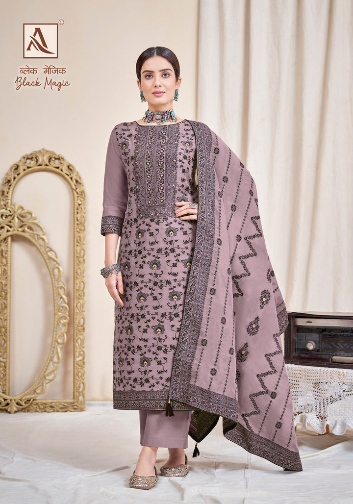 Black Magic Jacquard Designer  Un-Stitched Suits