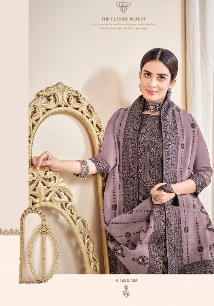 Black Magic Jacquard Designer  Un-Stitched Suits