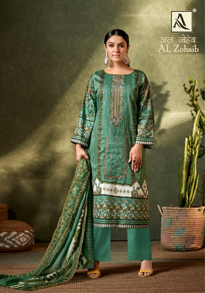 Al Zohaib Digital Print Embroidery Un-Stitched Suits