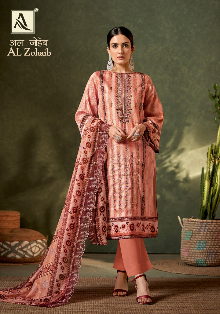 Al Zohaib Digital Print Embroidery Un-Stitched Suits