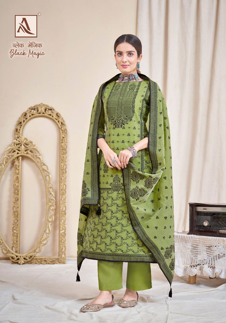 Black Magic Jacquard Designer  Un-Stitched Suits