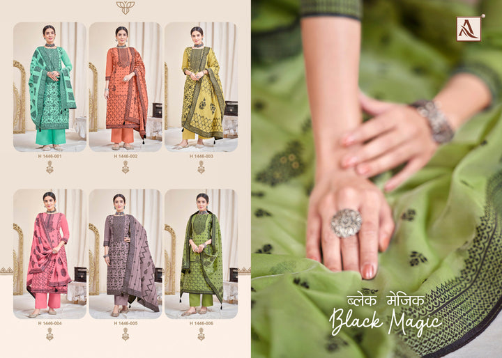 Black Magic Jacquard Designer  Un-Stitched Suits