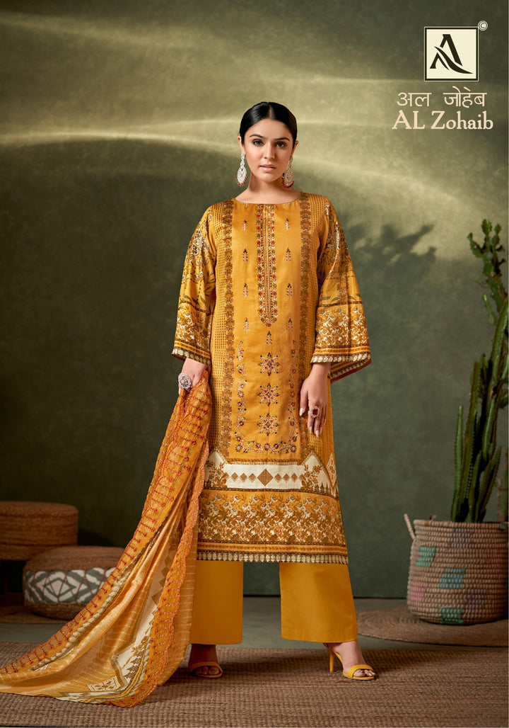 Al Zohaib Digital Print Embroidery Un-Stitched Suits