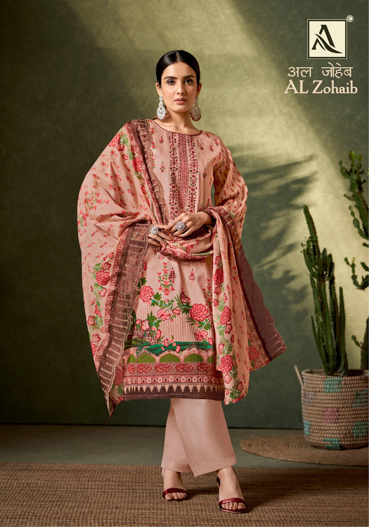 Al Zohaib Digital Print Embroidery Un-Stitched Suits