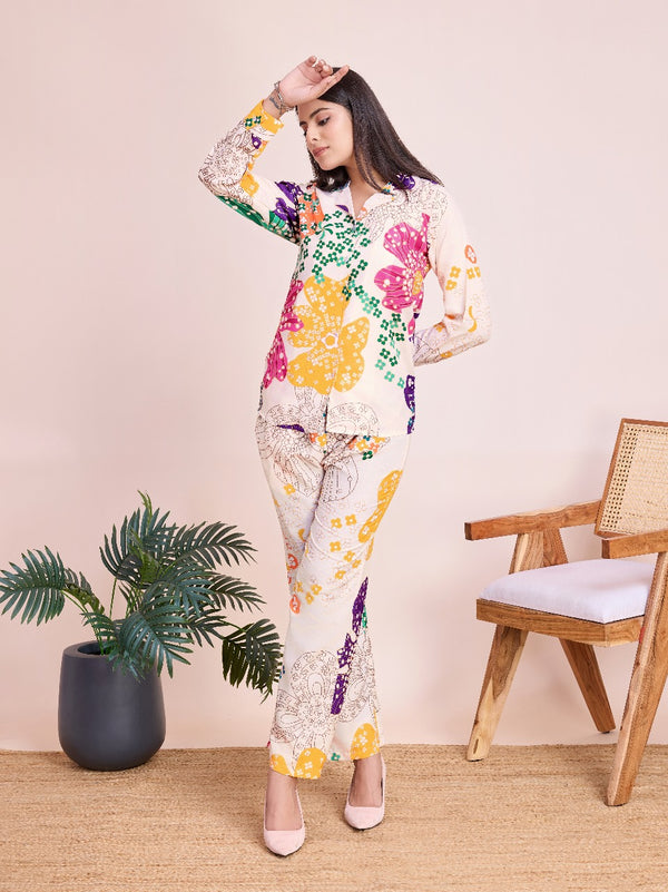 Abstract Kaleidoscope Co-Ord Set with Bold Florals