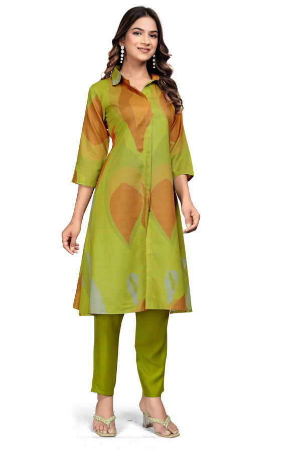 Avocado Green Kurti Set