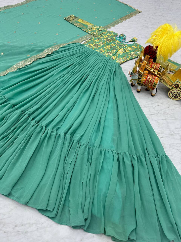 Jellyfish Blossom Charm Anarkali with Dupatta