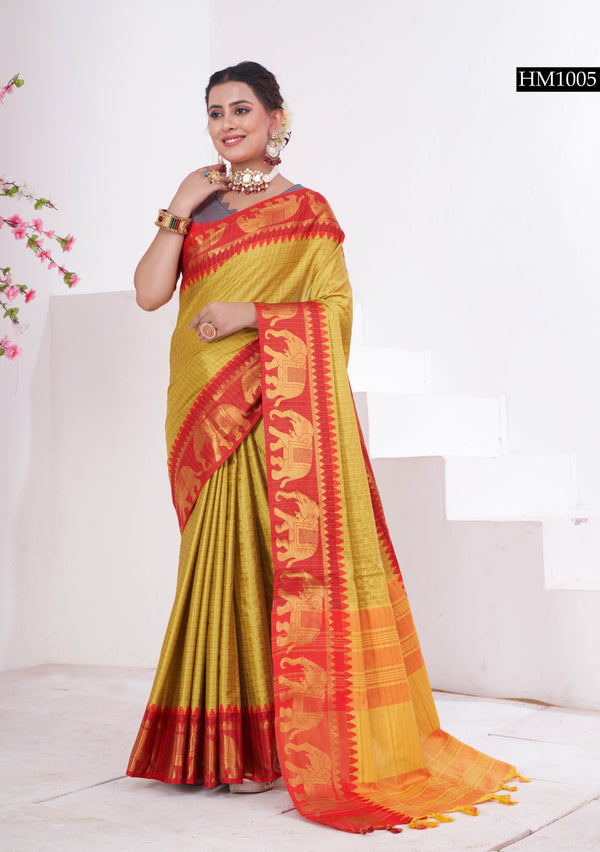 Regal Red and Gold Kanchipuram Silk Saree